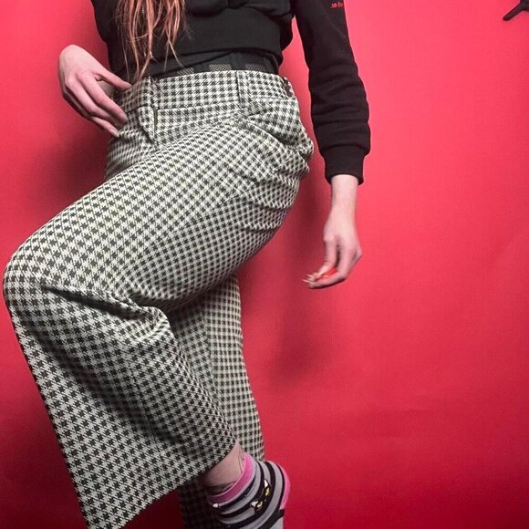 Vintage green and cream houndstooth pants 💚🤎​​​​​ - Picture 4 of 8